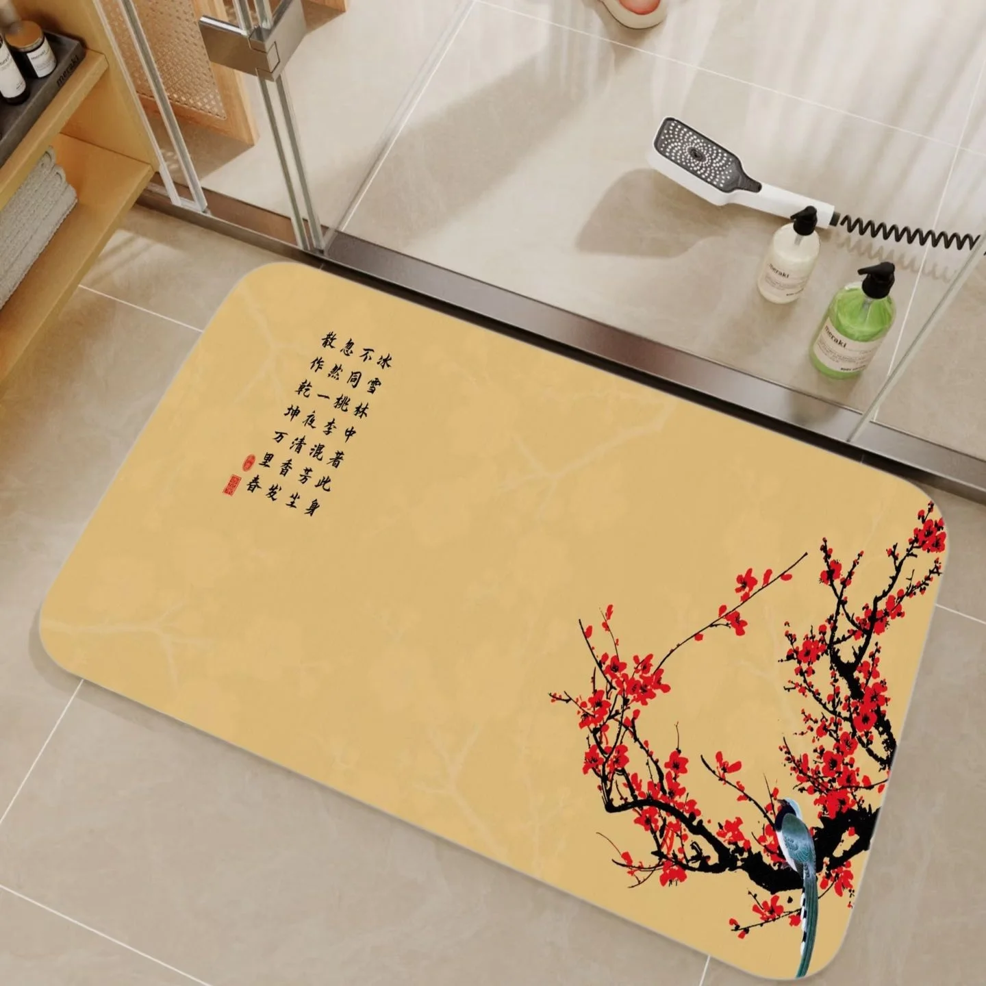VIKAMA Bamboo & Chinese Callig - Bamboo Bath Mat 评论和价格