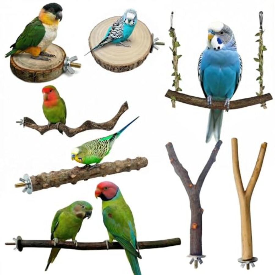 8PCS natural wood bird perches - Health & Wellness Unlimited 评论和价格