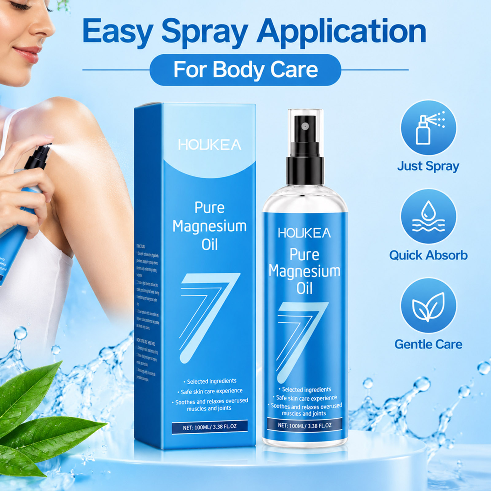 Pure Magnesium Oil Spray 100ml - Bath Salts Magnesium 评论和价格