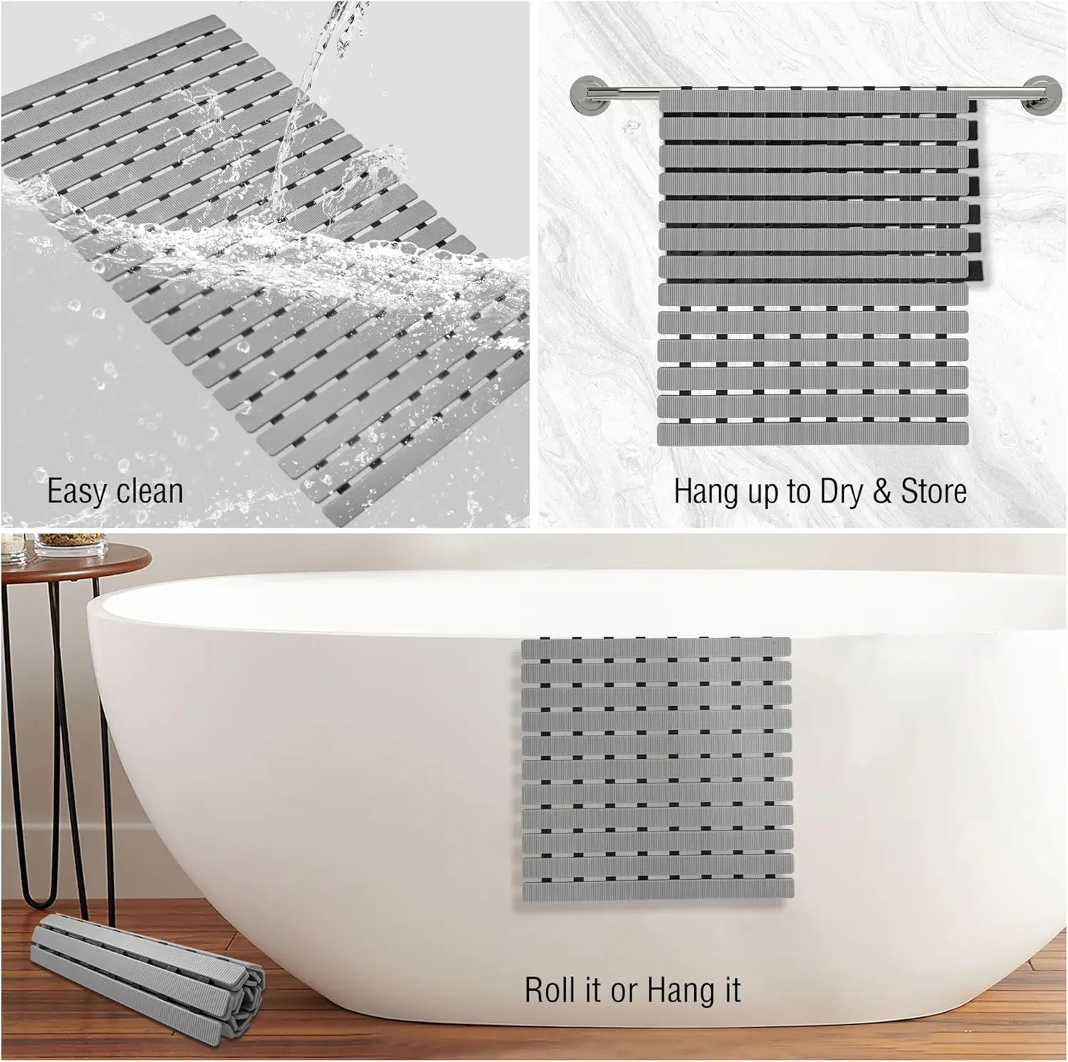 1pc Bathtub Mat Non Slip, Show - Bamboo Bath Mat 评论和价格